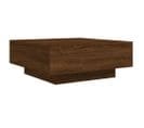 Table Basse Avec Lumières LED Chêne Marron 80x80x31 Cm