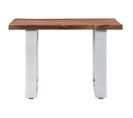 Table Basse Avec Bord Naturel 60x60x40 Cm Bois D'acacia Massif