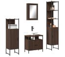 Ensemble De Meubles De Salle De Bain 4 Pièces Chêne Marron