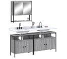 Ensemble De Meubles De Salle De Bain 3 Pièces Sonoma Gris