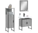 Ensemble D'armoires De Salle De Bain 3 Pièces Sonoma Gris