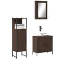 Ensemble De Meubles De Salle De Bain 3 Pièces Chêne Marron