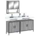 Ensemble De Meubles De Salle De Bain 3 Pièces Sonoma Gris