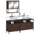 Ensemble De Meubles De Salle De Bain 3 Pièces Chêne Marron