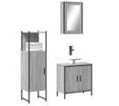 Ensemble De Meubles De Salle De Bain 3 Pièces Sonoma Gris