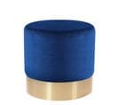 Pouf Repose-pieds Rond Rembourré Design Velours De Niro