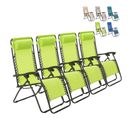 Lot De 4 Chaises Longues Pliantes Et Légères Multipositions Confortables Oasis