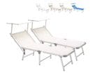 Lot De 2 Bain De Soleil Jardin Transat Piscine Pliant Moderne Maliss