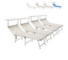 Lot De 4 Bain De Soleil Jardin Transat Piscine Pliant Moderne Maliss