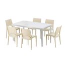 Ensemble 6 Chaises Et 1 Table 150x90cm Jardin Café Terrasse Robuchon