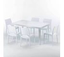 Ensemble 6 Chaises Et 1 Table 150x90cm Jardin Café Terrasse Robuchon