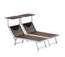 Lot De 2 Bains De Soleil Transats De Plage En Aluminium Laze