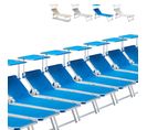 Lot De 20 Transat De Plage Bain De Soleil Avec Pare-soleil Catcool