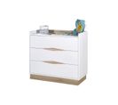 Commode 3 Tiroirs Nais   Blanc Et Bois