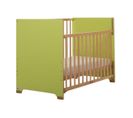 Lit Bebe A Barriere Coulissante Cora Bois Et Vert 60x1 Cm Lit Bebe But