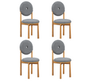 Lot De 4 Chaises De Salle À Manger En Tissu Sherpa - Gris