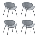 4 Chaises En Velours 60 x 58 x 72 Cm , Gris