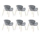 Lot De 6 Chaises En Velours, Gris