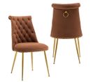 Lot De 2 Chaises En Velours - Marron