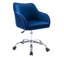 Chaise Dactylo En Velours - Bleu Foncé