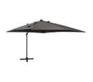 Parasol Déporté Avec Mât Et Lumières LED Anthracite 300 Cm