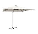 Parasol Déporté Avec LED Et Mât En Acier 250x250 Cm Sable