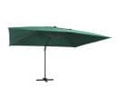 Parasol Déporté Avec Lumières LED Aluminium 400x300 Cm Vert