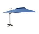 Parasol Déporté Avec Double Toit 300x300 Cm Bleu Azur