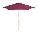 Parasol Avec Mât En Bois 270 Cm Bordeaux