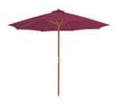 Parasol Avec Mât En Bois 300 Cm Rouge Bordeaux