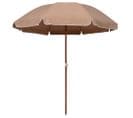 Parasol Avec Mât En Acier 240 Cm Taupe