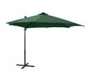 Parasol Déporté Avec Mât Et Lumières LED Vert 300 Cm