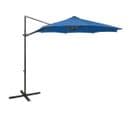 Parasol Déporté Avec Mât Et Lumières LED Bleu Azur 300 Cm