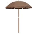 Parasol Avec Mât En Acier 180 Cm Taupe