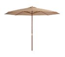 Parasol Avec Mât En Bois 350 Cm Taupe