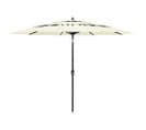 Parasol à 3 Niveaux Avec Mât En Aluminium Sable 3 M