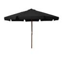 Parasol D'extérieur Avec Mât En Bois 330 Cm Noir