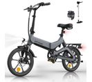 Vélo Électrique Pliable De 16" - Alliage De Magnésium - Hauteur Réglable - Freins à Double Disque