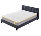 Ensemble Matelas + Lit Avec Tête De Lit 140x200 Cm, Yspilon Ferme 28cm D’épaisseur