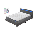 Ensemble Matelas Mousse + Lit Eclairage LED 160x200 Cm-22cm D’épaisseur Accueil Mémoire De Forme