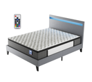 Ensemble Matelas ressorts ensachés + lit LED 120x190 cm, ép. 30cm accueil mémoire de forme