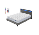 Ensemble Matelas ressorts ensachés + lit LED 140x200 cm ep. 25cm Accueil mémoire de forme