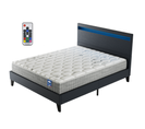 Ensemble Matelas ressorts ensachés + lit LED 140x190 cm ep. 25cm accueil mémoire de forme