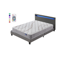 Ensemble Matelas Ressorts Ensachés + Lit Eclairage LED 160x200 Cm-epaisseur 25cm Accueil Moussehd