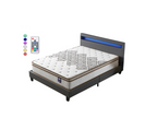 Ensemble Matelas Ressorts Ensachés + Lit Éclairage à LED 160x200 Cm, Epaisseur 28cm Accueil Moussehd