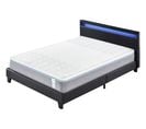 Ensemble Matelas Mousse + Lit Avec Tête De Lit 140x200 Cm Epaisseur 28cm Souple Accueil Latex Nature