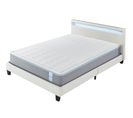 Ensemble Matelas Mousse + Lit Avec Tête De Lit 140x200 Cm Epaisseur 28cm Souple Accueil Latex Nature