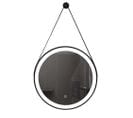 Luxurybain- Miroir De Salle De Bain Led 80cm À Luminosité Variable Suspendu Noir  Lb-356060b-80-80