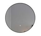 Miroir De Salle De Bain LED 80cm à Luminosité Variable Rond Avec Cadre En Aluminium Noir