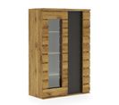 Vitrine 1 + 1 Portes Miro Bois Foncé / Anthracite - Anthracite